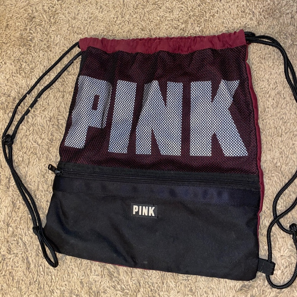 PINK Drawstring Backpack Bag